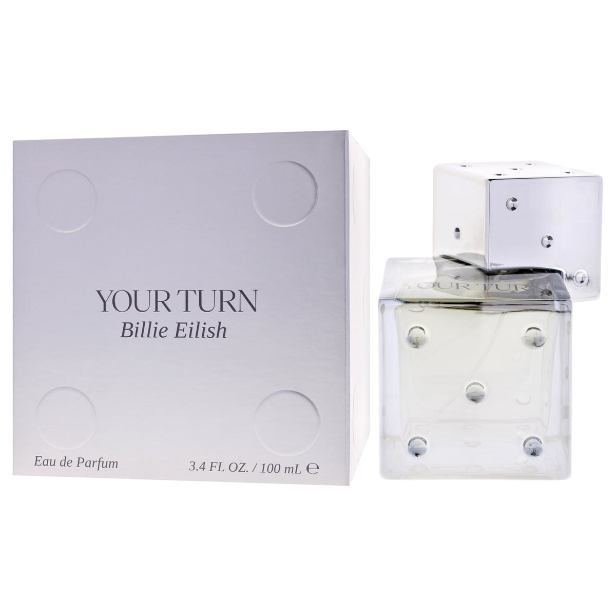 Billie Eilish Your Turn Eau de Parfum 100 mL bottle and box on white background