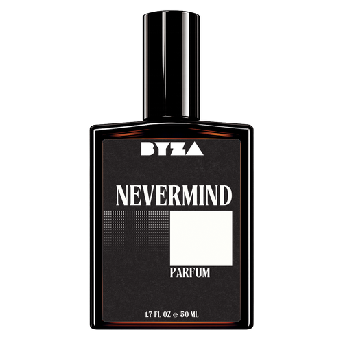 BYZA Nevermind fragrance bottle